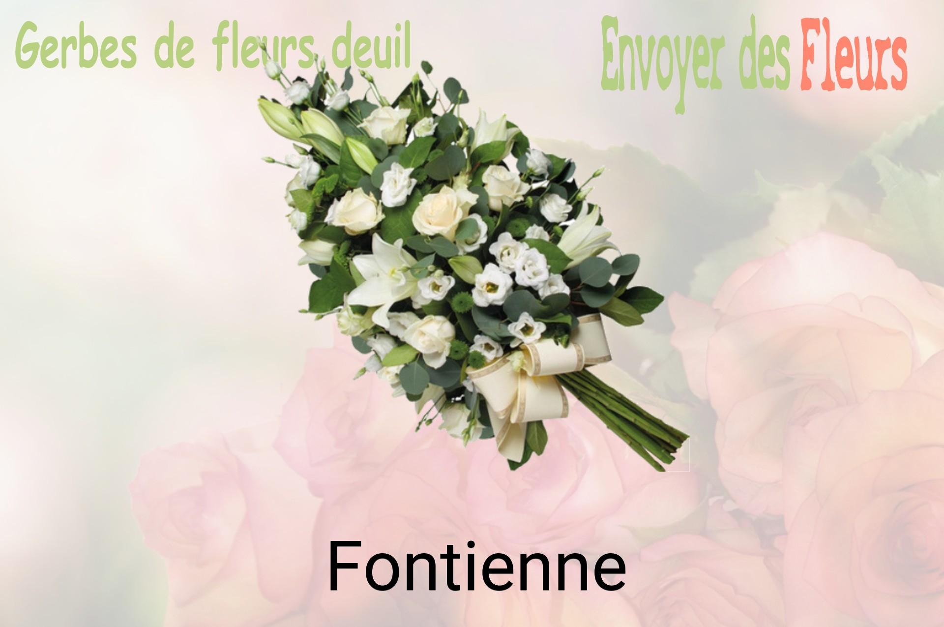 Gerbe de fleurs de deuil livrée à Fontienne